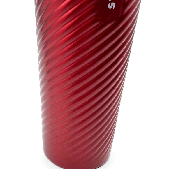 Starbucks Winter 2022‎ Holiday Red Swirl Stainless Steel Tumbler Cold Venti 24oz - Picture 14 of 16